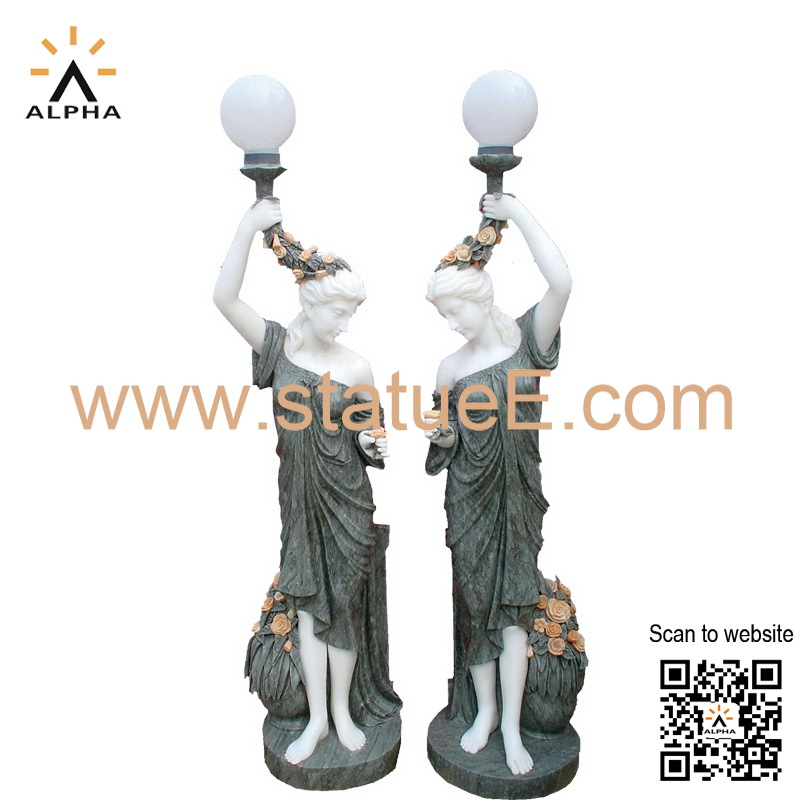 Marble lamp statue